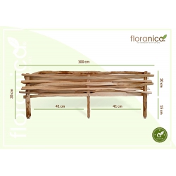 Płot leszczynowy przeplatany - drewniany, leszczynowy płot ogrodowy o długości 1m (100cm)