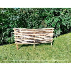 4 x Płot leszczynowy przeplatany - drewniany, leszczynowy płot ogrodowy o długości 1m (100cm)